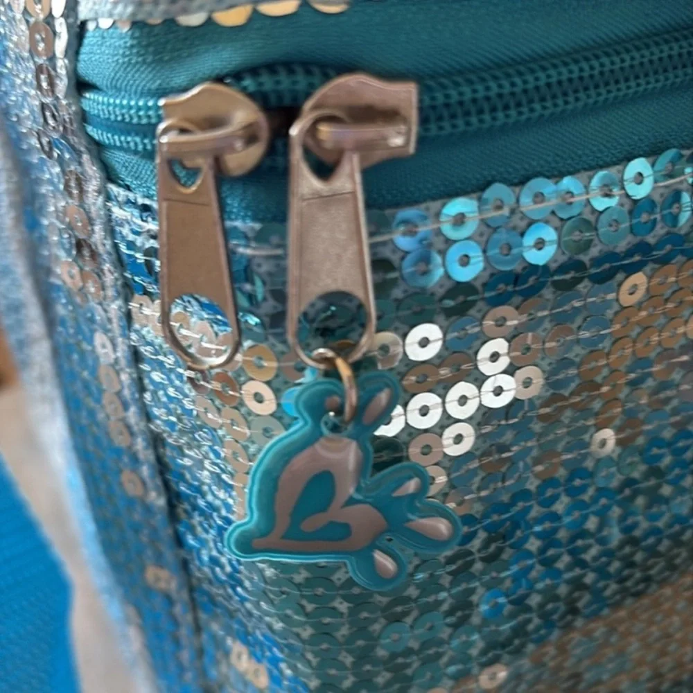 Justice Sequin Blue makeup or jewelry organizer sparkly overload